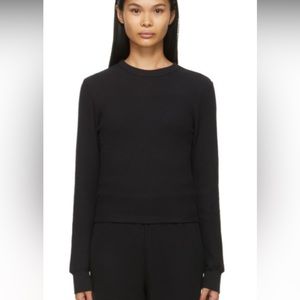 SKIMS Black Waffle Long Sleeve